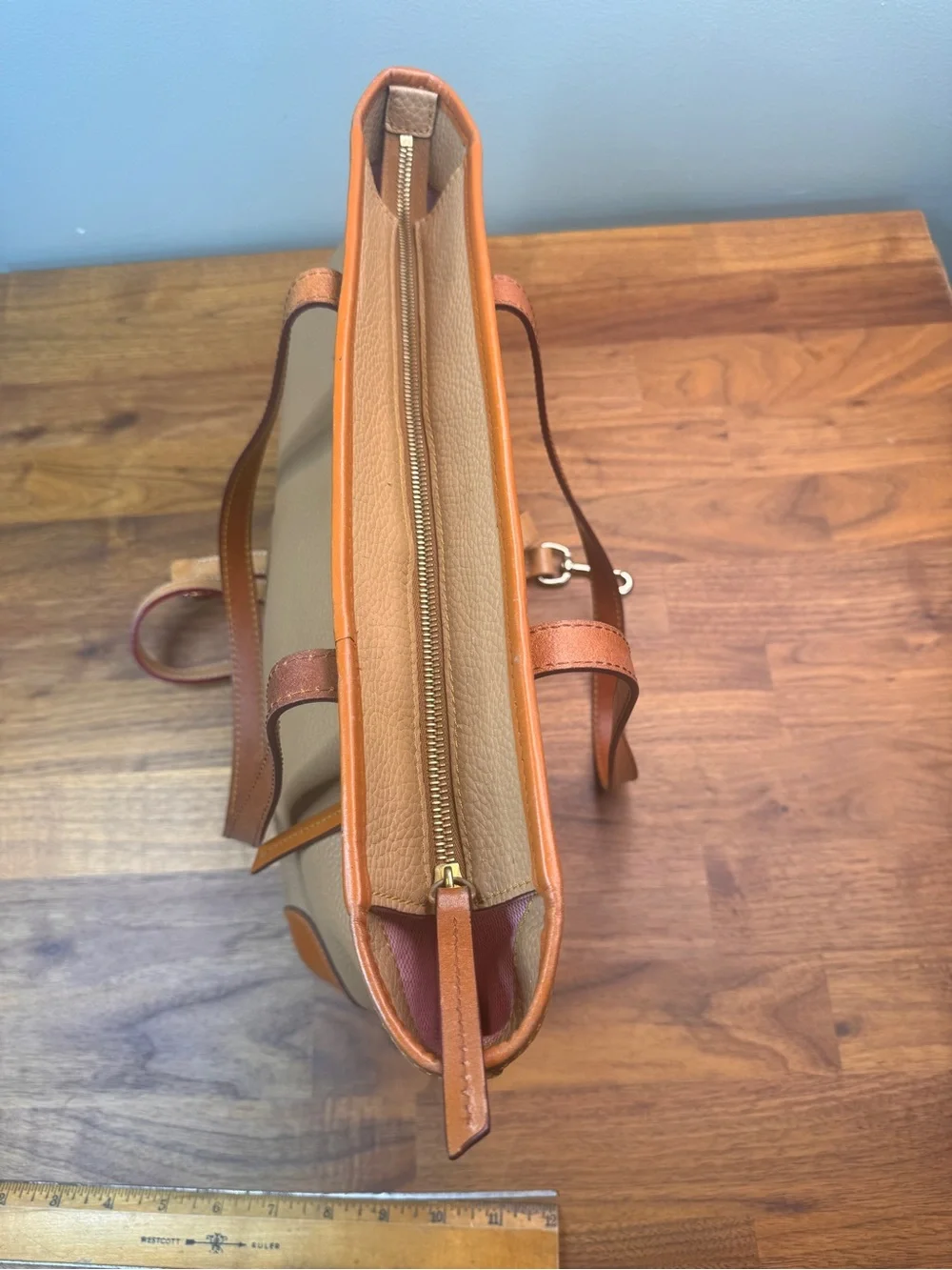 Dooney & Bourke Leather Pebble Tote Pink Lining Extended Shoulder Strap